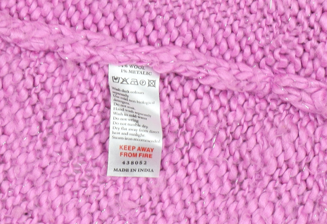 Monsoon Girls Pink Fringed Cardigan 4-6 Years Wool