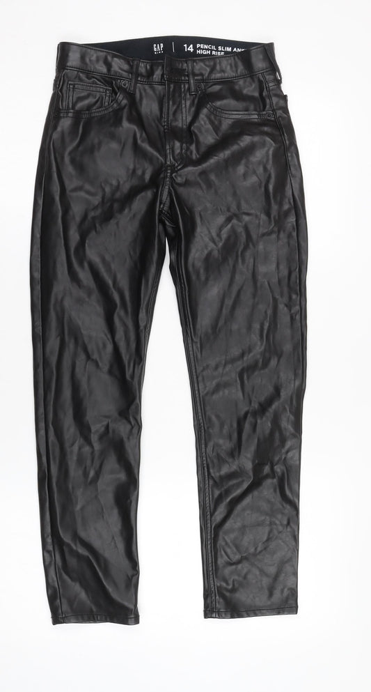 Additional front view of Gap Teens Black Slim Ankle Trousers, size 14