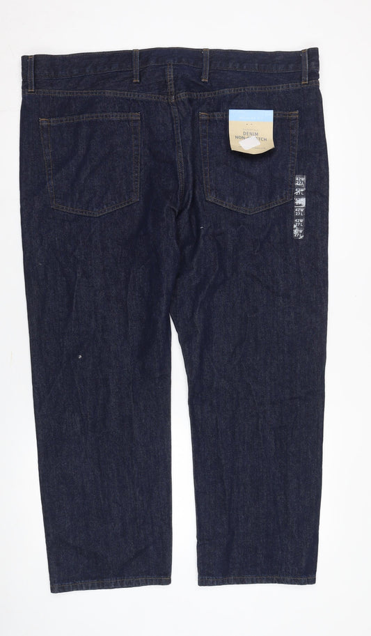 Marks and Spencer Men's Blue Regular Straight Jeans