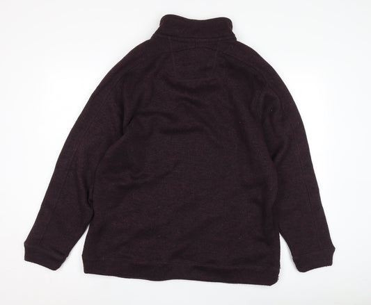 Mens UK Size L Maine New England Purple 1/2 Zip Sweatshirt