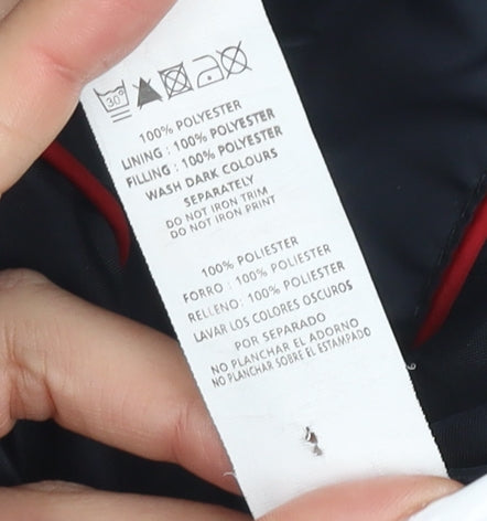 Brand and care label for Denim Co. Women's Black Quilted Waistcoat, size 10