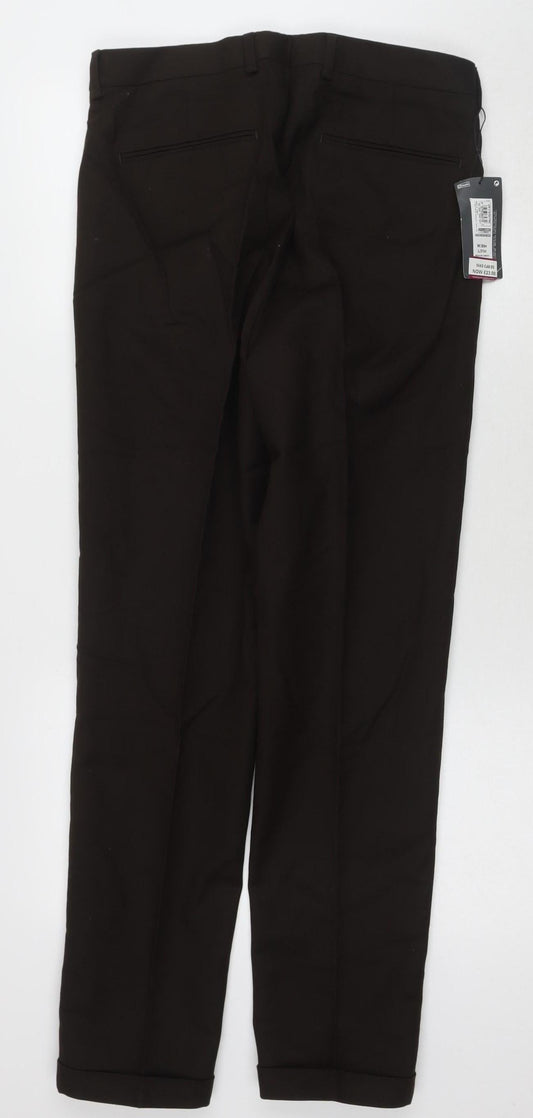 Mens UK Size M Marks and Spencer Black Trousers