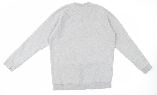 Adidas Men's Grey Pullover Jumper M Crew Neck Logo