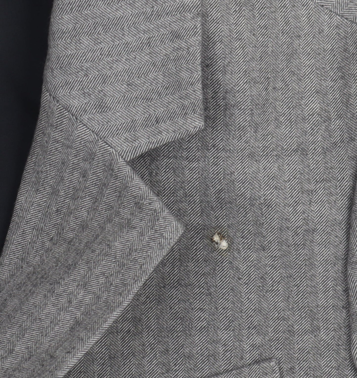 Marks and Spencer Women's Grey Herringbone Blazer - Size 8