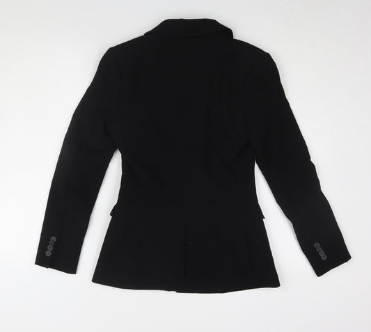 H&M Womens Black Double-Breasted Blazer Size 6