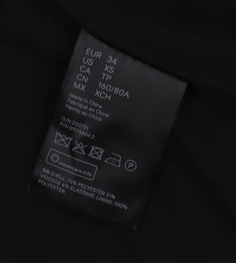 H&M Womens Black Double-Breasted Blazer Size 6