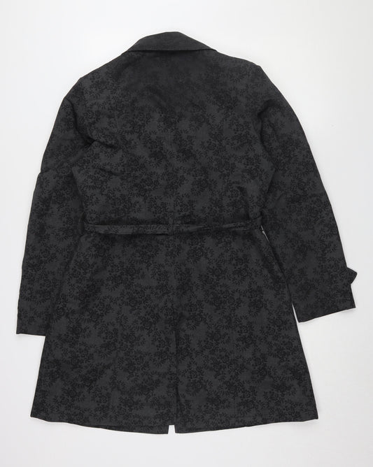 Marks & Spencer Women's Grey Floral Trench Coat Size 12
