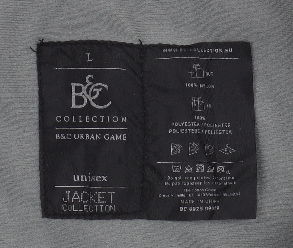 B&C Collection Black Unisex Rain Jacket L