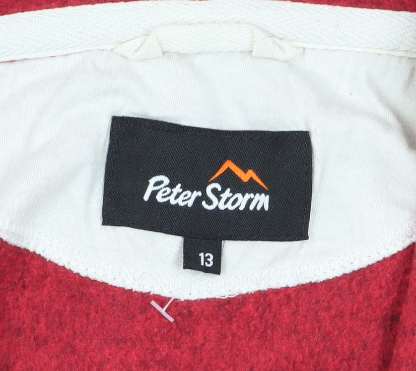 Peter Storm Girls Red Hooded Jacket, 13 Years, Casual Style