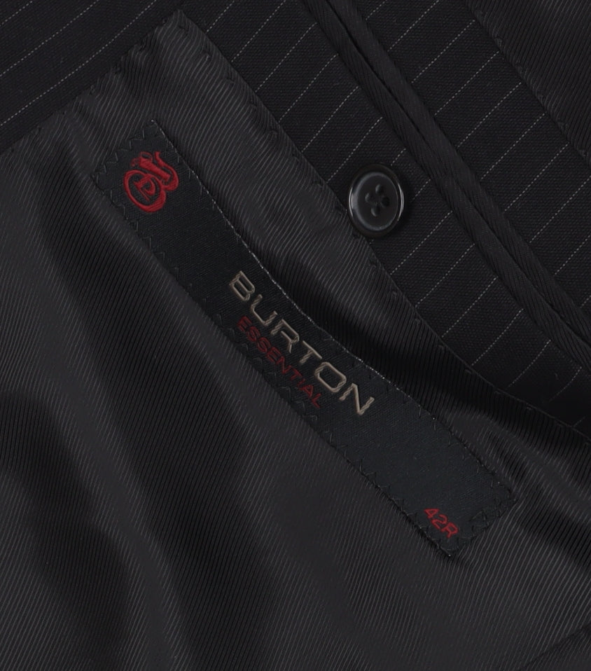 Mens UK Size 42 Burton Regular Black Suit Jacket