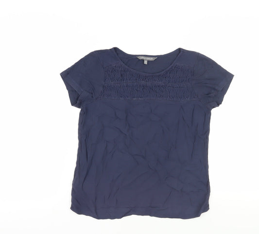 Womens UK Size S Laura Ashley Blue Basic T-Shirt