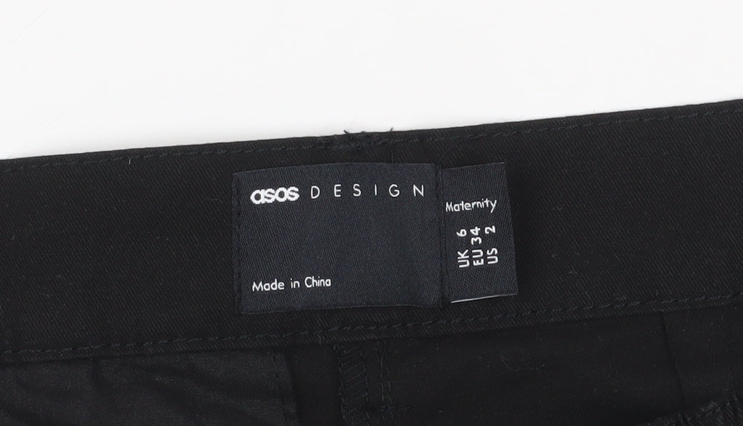 ASOS DESIGN Women's Black Maternity Shorts, Size 6