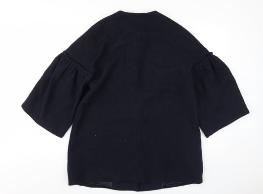 Massimo Dutti Women's Black Wool Coat Size 10