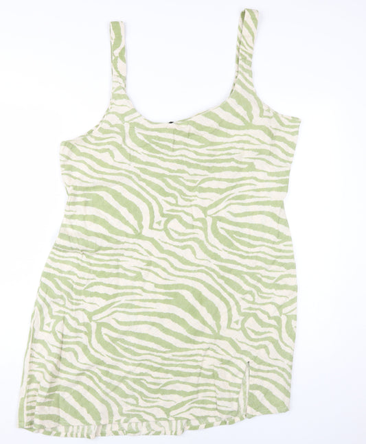 ASOS DESIGN Women Green Animal Print Sleeveless Dress