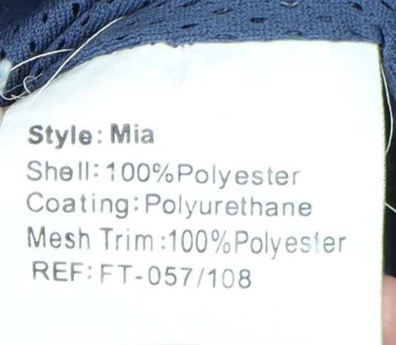 Brand and care label for Outdoorscene unisex blue fleece jacket m