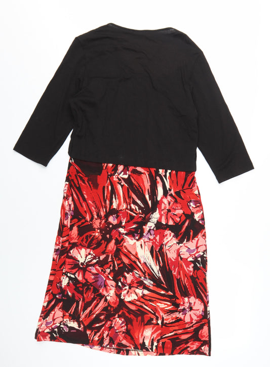 Minuet Petite Women's Red Floral Shift Dress Size 10