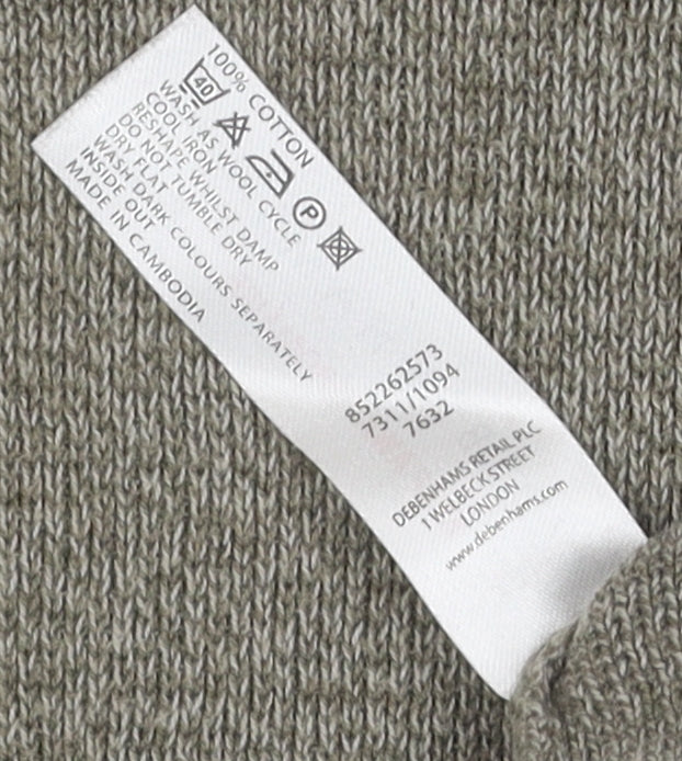 Thomas Nash Men's Green V-Neck Cotton Pullover - M