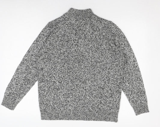 Damart Grey Cable-Knit High Neck Jumper, Size 14