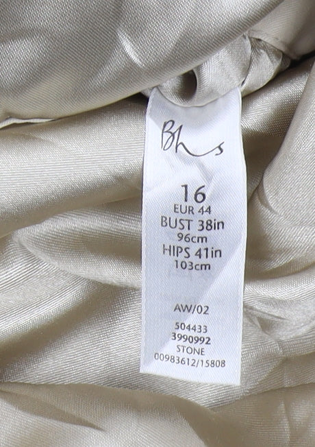 Womens UK Size 16 BHS Beige Parka Coat