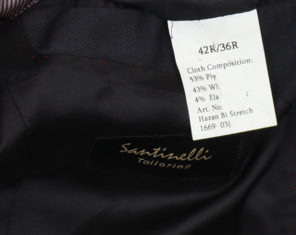 Mens UK Size 42 Santinelli Regular Black Suit Jacket