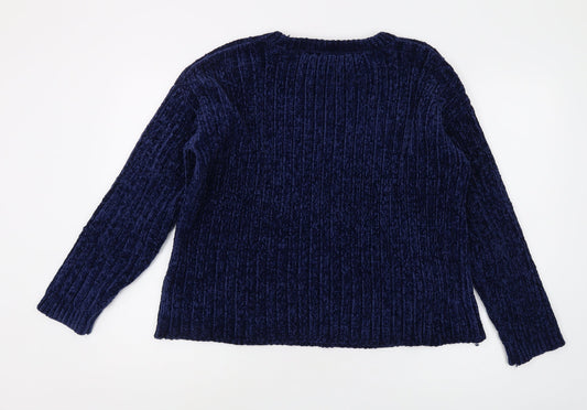 Womens UK Size 12 Red Herring Blue Pullover Jumper