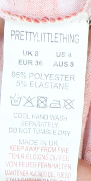 PrettyLittleThing Women's Red Gingham Playsuit Size 8