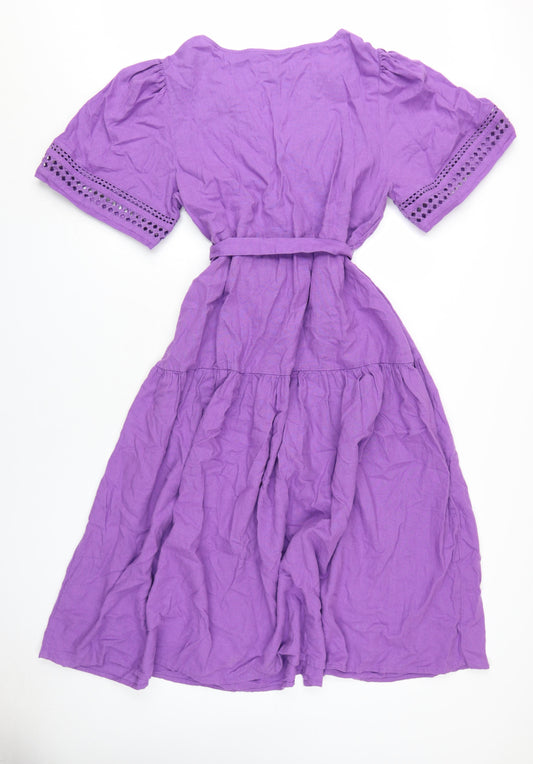 Marks and Spencer Women's Purple Fit & Flare Dress Size 20