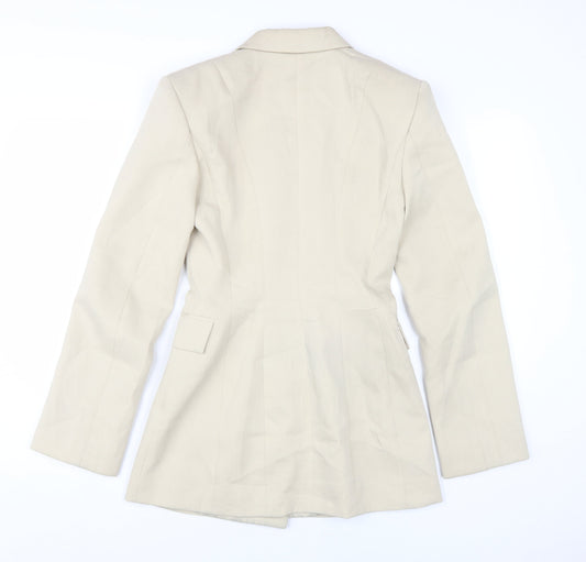 H&M Women's Beige Blazer, Size 6, Notch Lapel, Formal