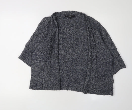 Additional front view of Jaeger Grey Cardigan for Women, size M, Casual Knit
