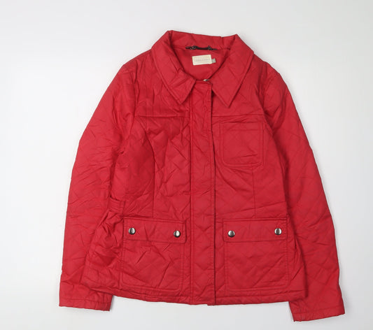 Womens UK Size 10 Lakeland Red Quilted Coat