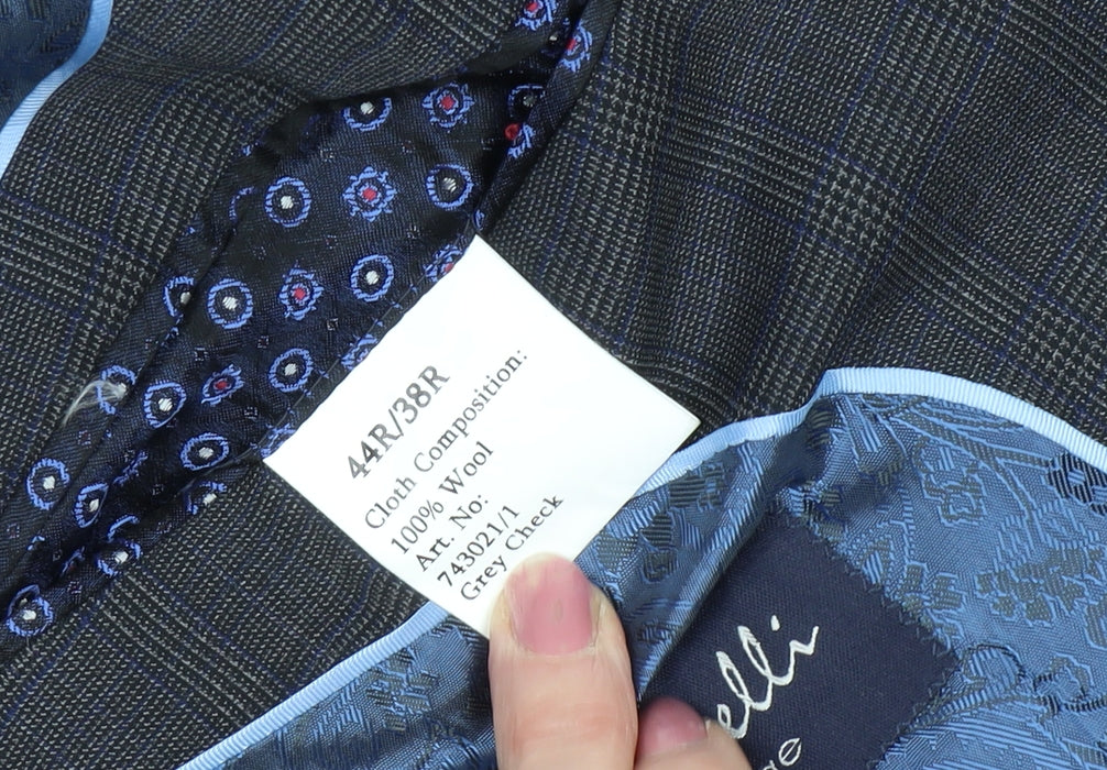 Mens UK Size 44 Santinelli Regular Grey Suit Jacket