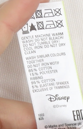 Brand and care label for Marks & Spencer Teens Ivory Minnie Mouse Sweatshirt -, size 10
