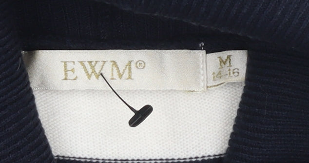 EWM Women's Multicoloured M Striped Pullover Jumper