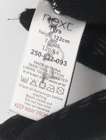 Close-up detail of Next boys’ green cotton parka jacket, 7 years, hooded