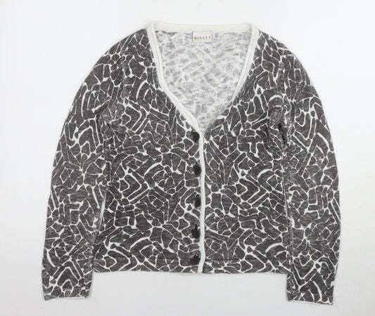 Womens UK Size 8 Minuet Grey Cardigan Jumper