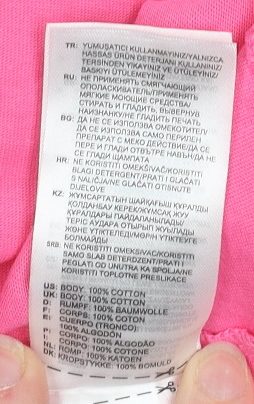 Womens UK Size 4 adidas Pink Cropped T-Shirt