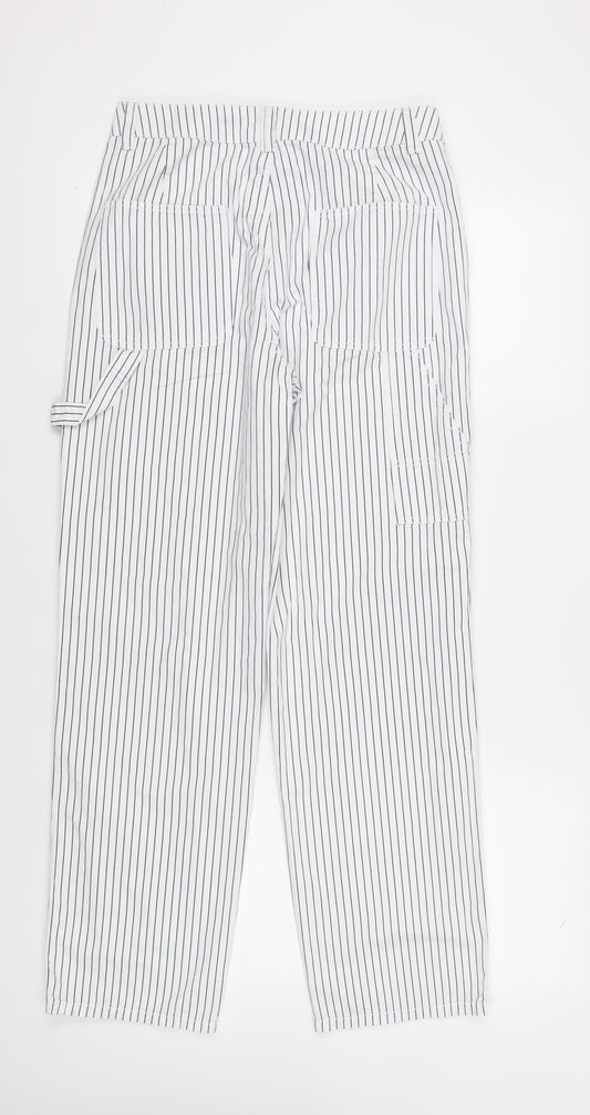 Womens UK Size M VERO MODA Regular Fit Straight White Trousers