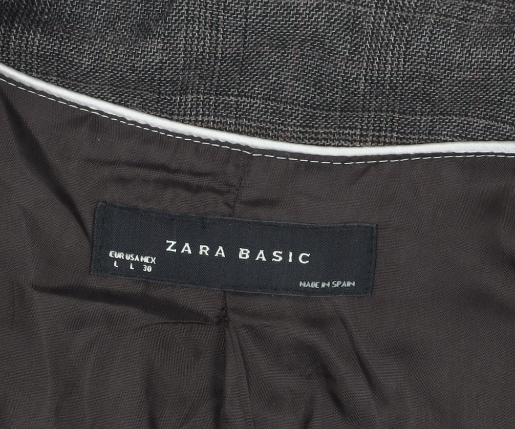 Zara Women's Brown Blazer, UK 12, Classic Notch Lapel