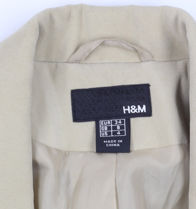 H&M Women's Beige Blazer - Size 8, Business Chic