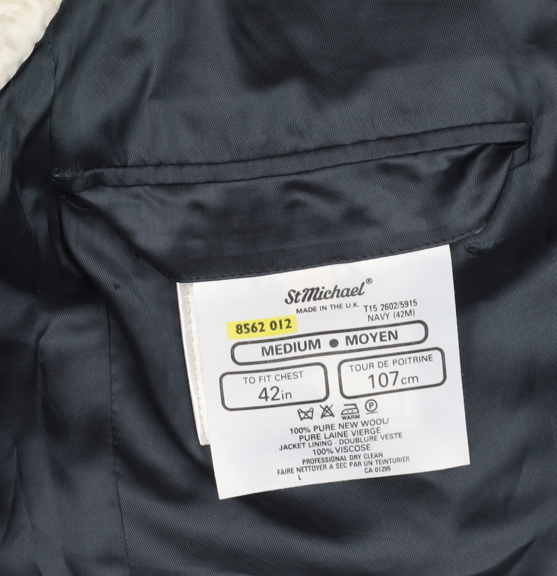 Mens UK Size 42 St Michael Regular Navy Suit Jacket