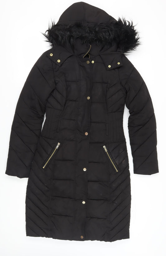 Womens UK Size XS Oasis Black Puffer Jacket