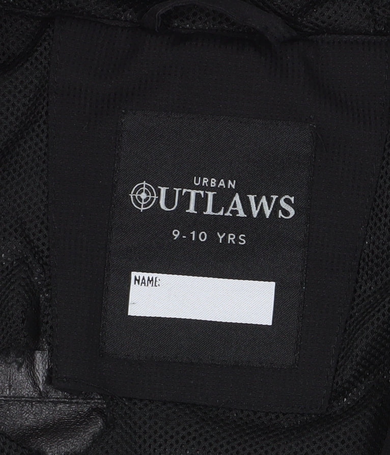 Urban Outlaws Boys Black Hooded Jacket 9-10Y