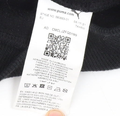 Puma Boys Black XL Hoodie with Logo - Casual Comfort