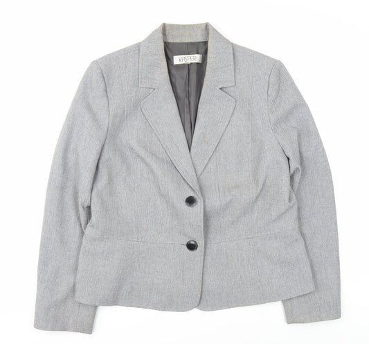 Womens UK Size 14 Petite Kasper Petites Grey Blazer