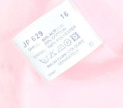 Classics Women's Pink Bouclé Check Suit Jacket Size 16