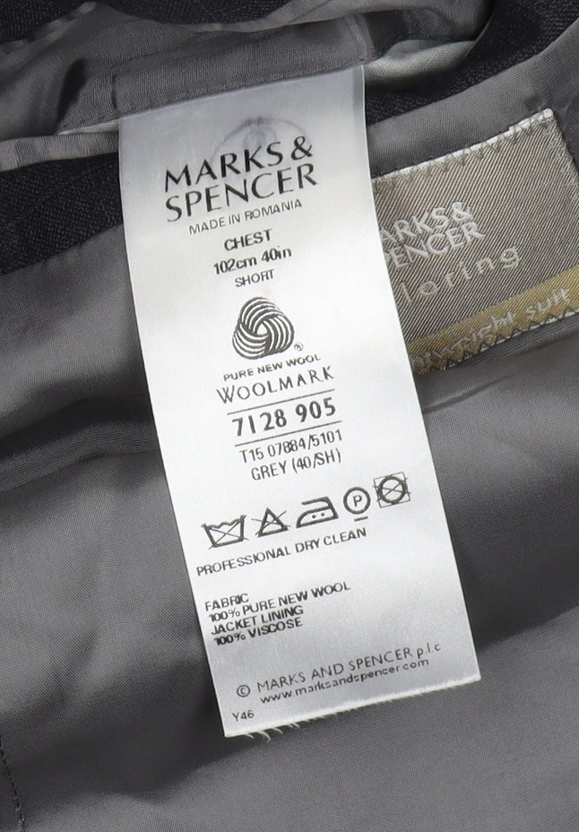 Mens UK Size 40 Marks and Spencer Regular Grey Suit Jacket