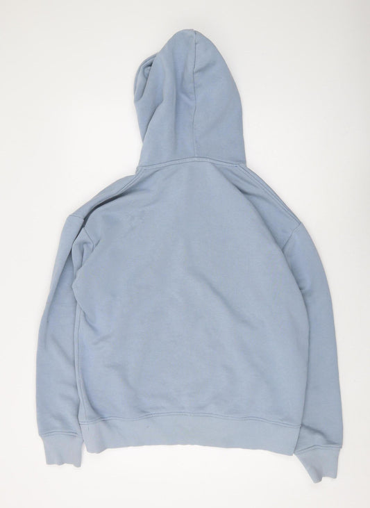 Zara Men's Blue Pullover Hoodie, Size M, Autumn Style