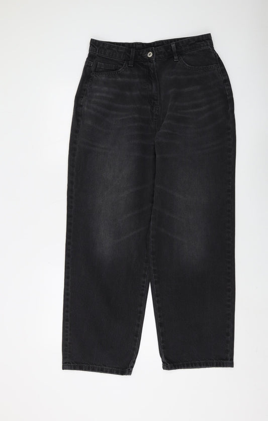 Womens UK Size 10 COLLUSION Regular Fit Straight Black Jeans
