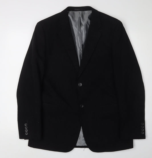Mens UK Size 40 Avenue Regular Black Suit Jacket