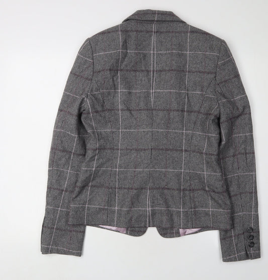 Next Women's Grey Check Suit Jacket Size 12 Tall